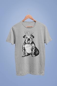 bulldogartＴシャツ Amazon.com: Animal World Bulldog Crown Heather Grey Adult T